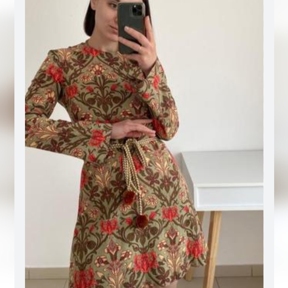 NWT Zara Belted Print Dress XS